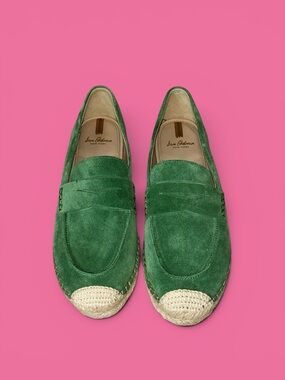 Sam Edelman Kai Green Suede Loafers  Espadrilles Women’s Size 9.5M Preppy Resort